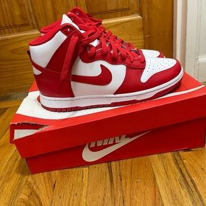 Red Nike High Top Dunks